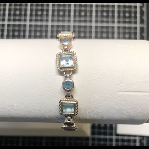 Blue topaz sterling silver bracelet like new